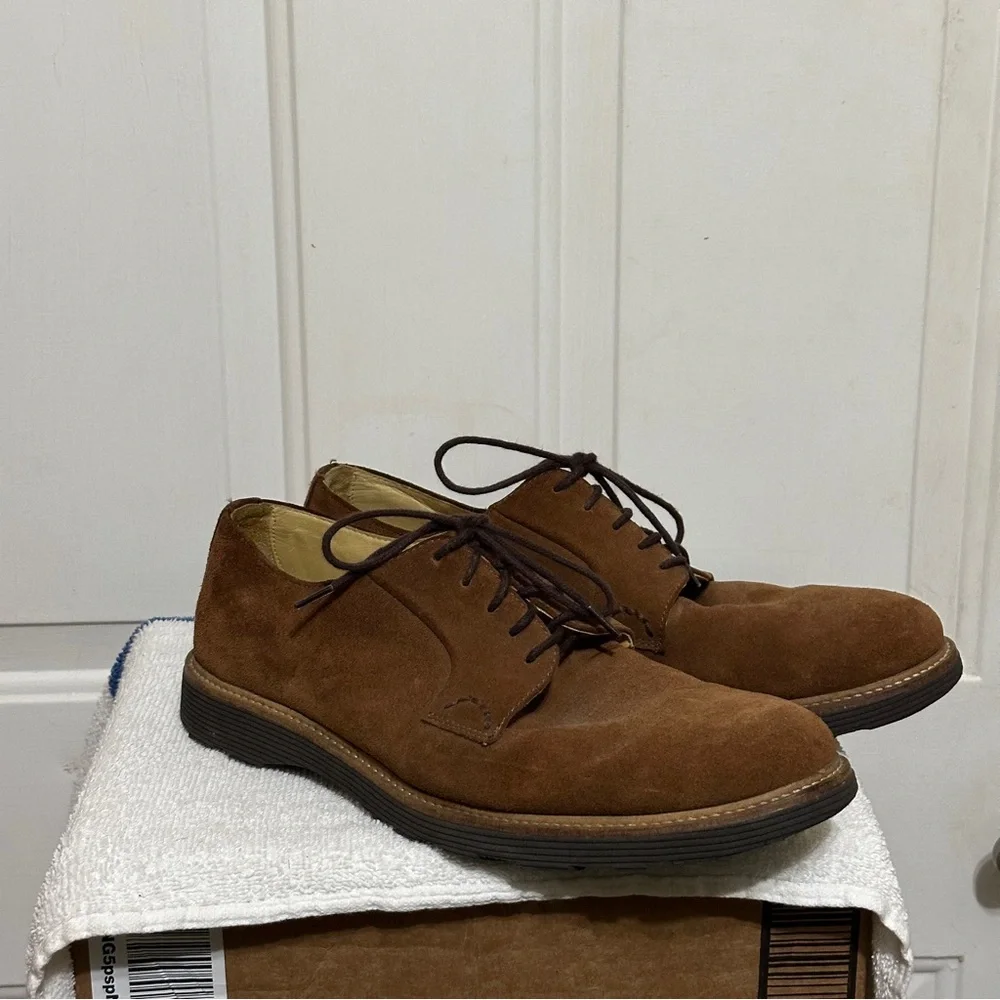 Martin‎ Dingman Ernest Men's 9.5 M Brown Suede Derby Dress Shoes 300381